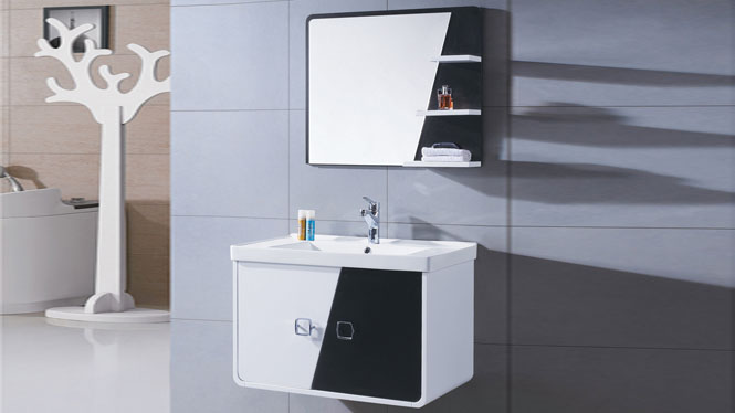 PVC浴室柜挂墙式组合柜 卫生间洗脸柜洗漱台800mm 8286