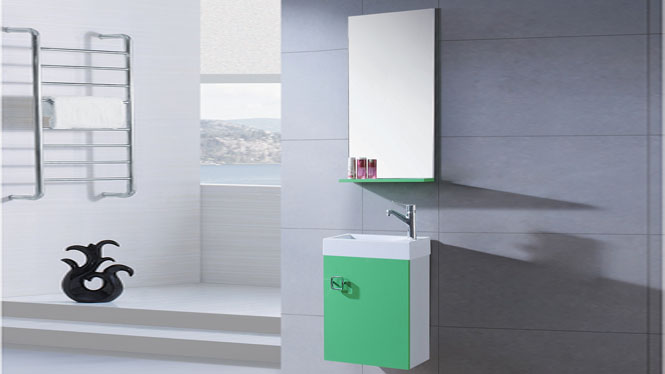 PVC浴室柜 挂墙式卫浴柜卫生间台上洗手盆柜洗脸盆柜组合450mm 8288