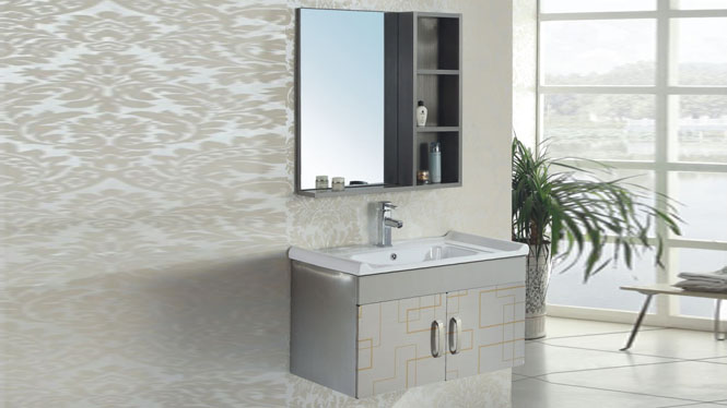 不锈钢浴室柜组合 卫生间洗脸盆柜组合洗手台800mm 15531