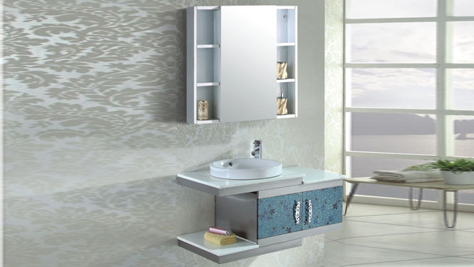 不锈钢浴室柜组合吊柜洗手洗脸台盆卫浴柜1000mm 15530