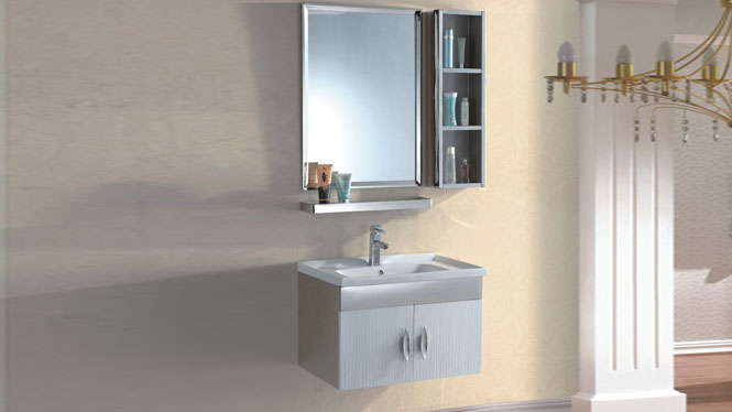 不锈钢浴室柜洗脸盆柜卫生间洗手盆柜组合挂墙式700mm 155254