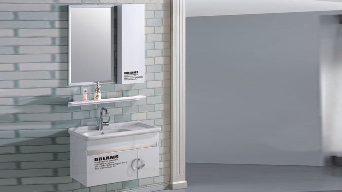 太空铝浴室柜组合挂墙式卫浴柜洗手台洗手盆柜组合镜柜800mm 15019