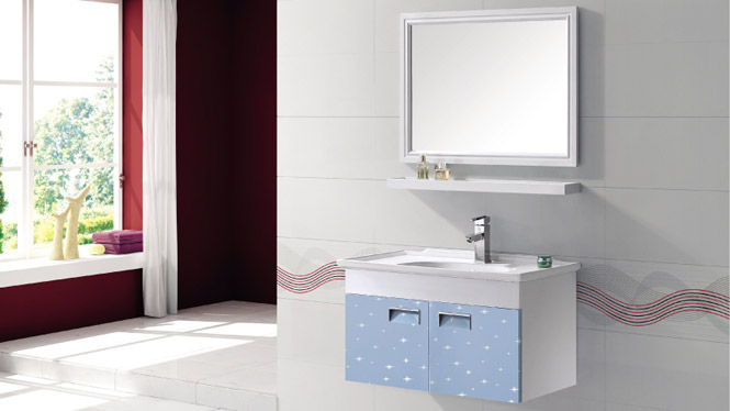 太空铝浴室柜 洗脸盆柜组合挂墙式浴室柜T-9789  600mm800mm