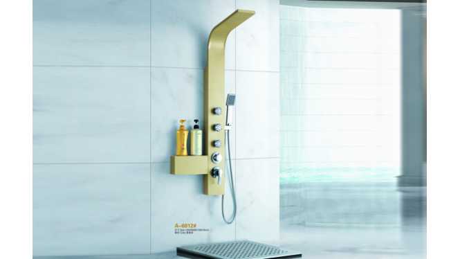 不锈钢淋浴柱 浴室花洒套装 背喷按摩 淋浴屏 多功能淋浴器 A-6012#