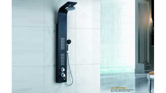 304不锈钢淋浴屏花洒龙头套装 冷热淋雨大喷头方 淋浴柱 A-6018#