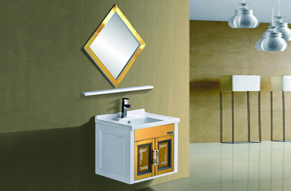 现代简约小户型太空塑浴室柜组合 挂墙式洗脸盆卫浴面盆柜 620mm A206