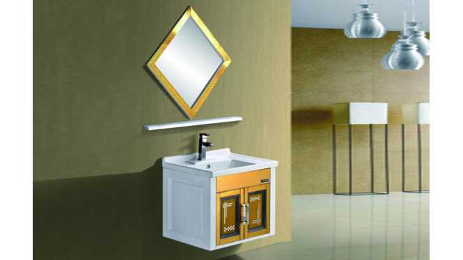 现代简约小户型太空塑浴室柜组合 挂墙式洗脸盆卫浴面盆柜 620mm A206