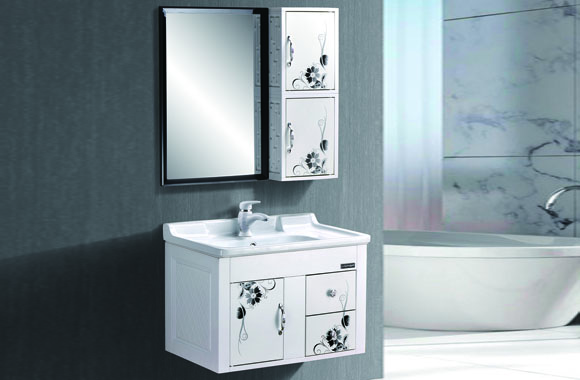 简约现代浴室柜组合 太空塑浴室柜挂墙式洗脸盆柜组合 720mm B210/C210