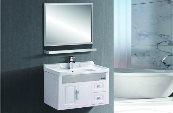 小型浴室柜卫浴整体小型太空塑浴室柜挂墙式陶瓷洗手盆 720mm B217/C217
