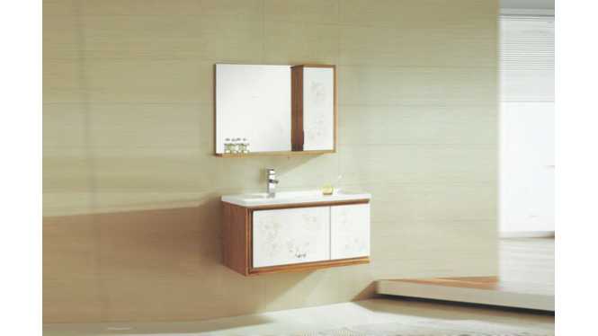 实木浴室柜 洗脸盆柜组合 挂墙式欧式洗漱台套装910mm VS-0852