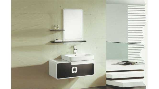 实木浴室柜台上盆 镜柜卫生间台盆柜整体 挂墙式洗脸盆柜组合900mm VS-0844