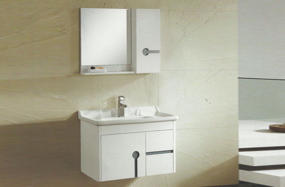 现代简约浴室柜台上盆 实木洗面池组合柜 挂墙式洗脸盆柜组合800mm VS-0831
