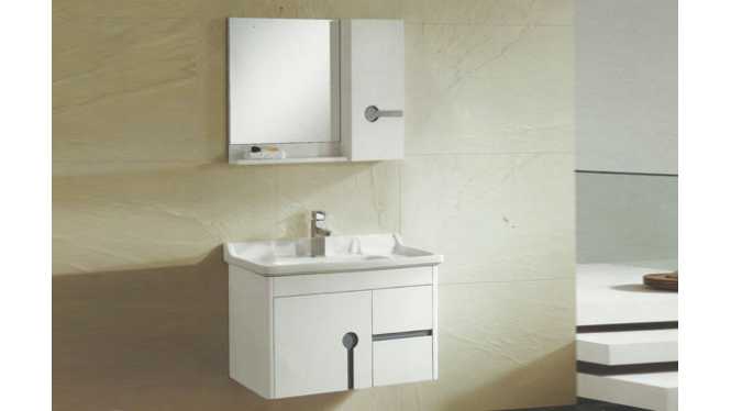 现代简约浴室柜台上盆 实木洗面池组合柜 挂墙式洗脸盆柜组合800mm VS-0831