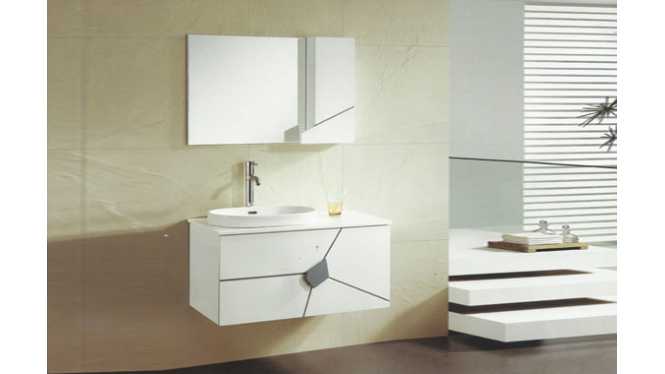 实木浴室柜台上盆 镜柜卫生间台盆柜整体 挂墙式洗脸盆柜组合1000mm VS-0822