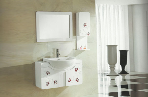 浴室柜组合 现代简约橡木卫浴柜 欧式实木洗脸盆柜900mm  VS-8012