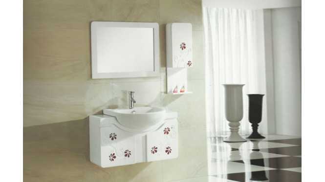 浴室柜组合 现代简约橡木卫浴柜 欧式实木洗脸盆柜900mm  VS-8012