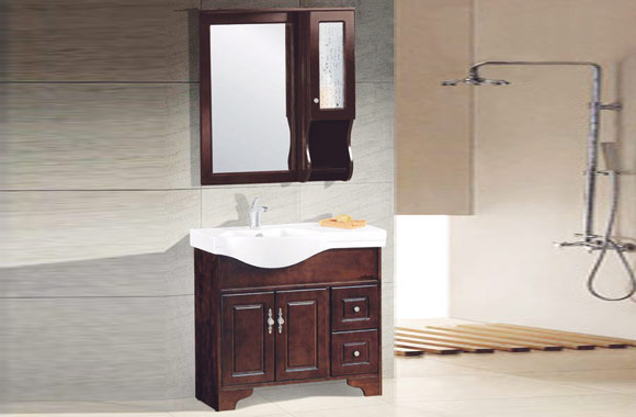 洗手洗脸盆柜组合 实木落地仿古卫浴柜 欧式浴室柜 900mm KD-BC027W