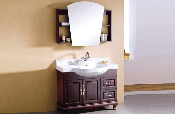 浴室柜厕所柜卫浴实木橡木落地柜镜柜卫浴柜洗手柜组合 1000mm KD-BC025W