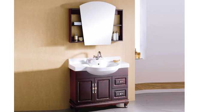 浴室柜厕所柜卫浴实木橡木落地柜镜柜卫浴柜洗手柜组合 1000mm KD-BC025W