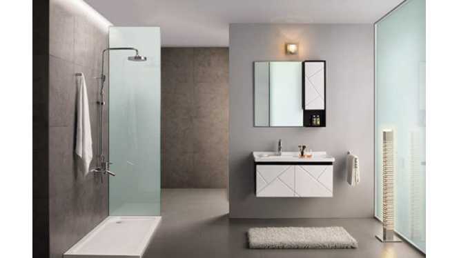 浴室柜橡木卫生间洗脸盆柜组合 洗手台实木吊柜 900mm KD-BC005W