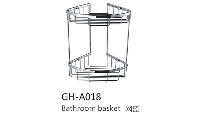 卫浴挂件 三角二层网篮浴室置物架 墙角架 GH-A018