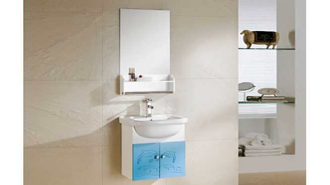 PVC浴室柜组合 洗手盆洗脸盆吊柜 卫生间小洗漱台 550mm 8175-1