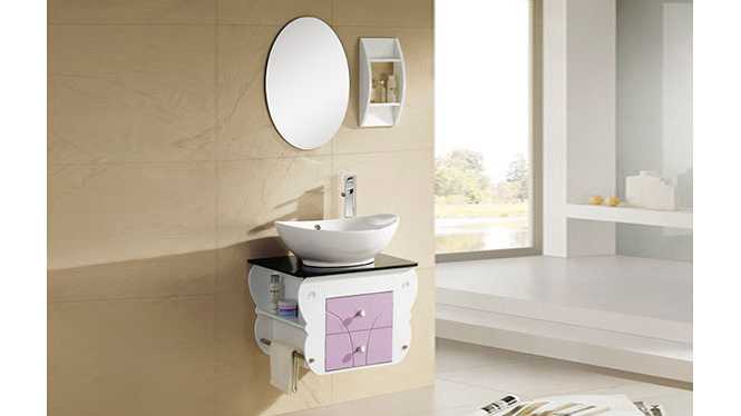 PVC浴室柜组合 洗手盆洗脸盆吊柜 卫生间小洗漱台 590mm 8029
