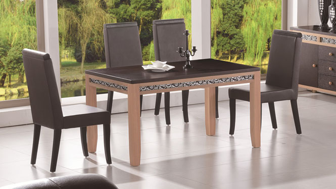餐桌椅组合现代简约 实木颗粒餐台饭桌长方形餐桌1430#