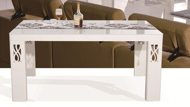 餐桌椅组合钢化玻璃餐桌简约现代桌方形实木餐台1302
