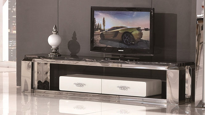 简约不锈钢烤漆电视柜小户型 钢化玻璃液晶电视机柜1304