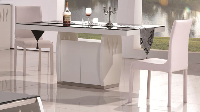 简约现代餐桌椅组合长方形现代实木餐桌台组合1305