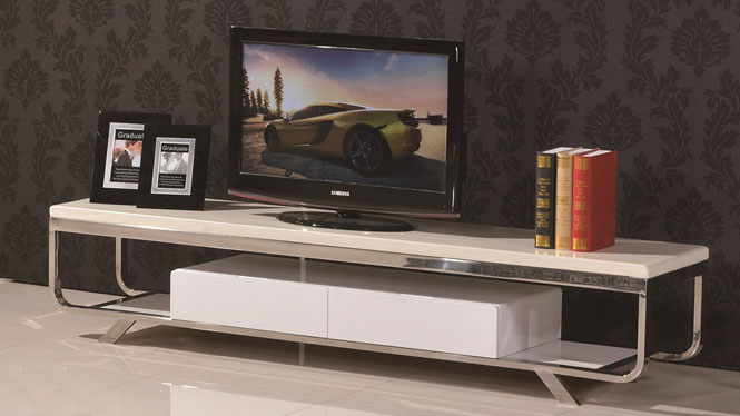 现代简约不锈钢大理石电视柜组合小户型电视柜6607