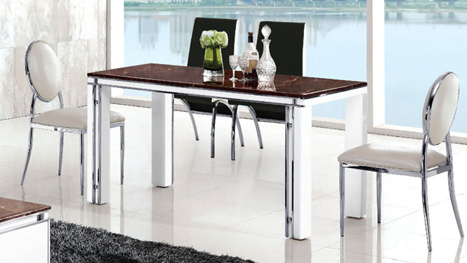 木质餐厅家具时尚简约现代餐桌中式餐台长方形饭桌人造板桌子832