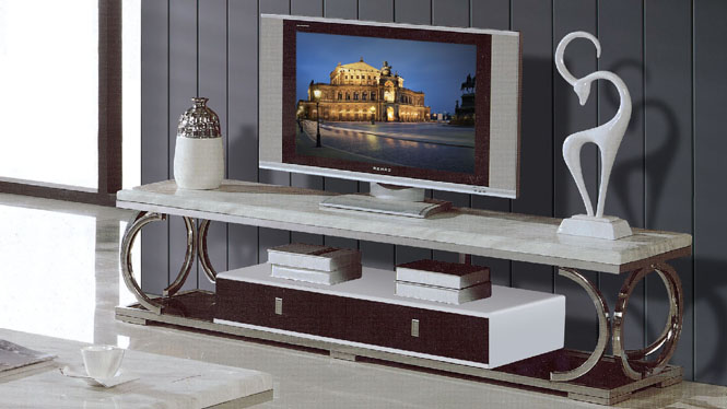 电视柜组合 简约现代烤漆不锈钢电视机柜客厅地柜855