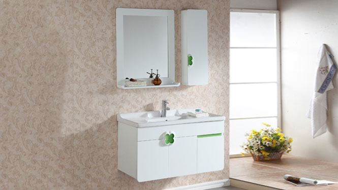 浴室柜吊柜组合挂墙式镜柜实木洗脸盆浴柜现代简约700mm KD-BC038W