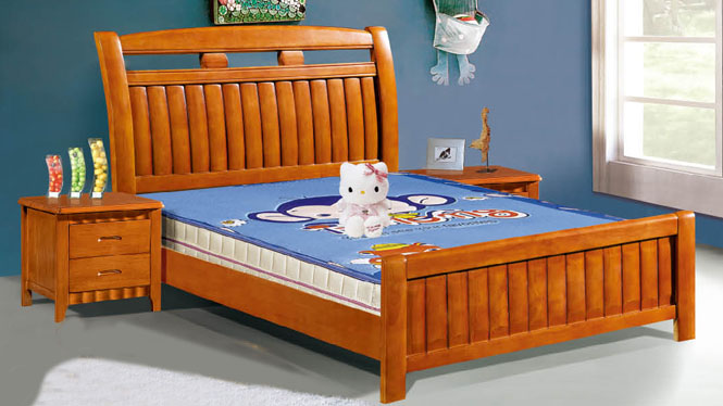 实木床类儿童床板式床橡木床男孩女孩1.2米1.5米床103#