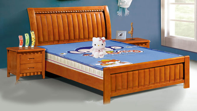 实木床特价家具 1.2 1.5米双人床 储物高箱橡木 床 儿童床 榻榻米109#