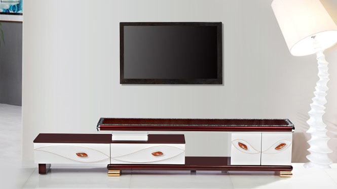 电视柜 家具 现代简约伸缩电视柜茶几组合 客厅家具金叶TV1688
