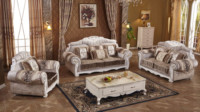 欧式布艺沙发 简约客厅组合 大小户型转角简欧沙发L0605
