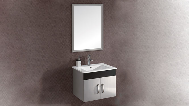 无指纹不锈钢浴室柜组合洗手盆卫浴柜卫生间吊柜盆多尺寸700mm WSJ-348