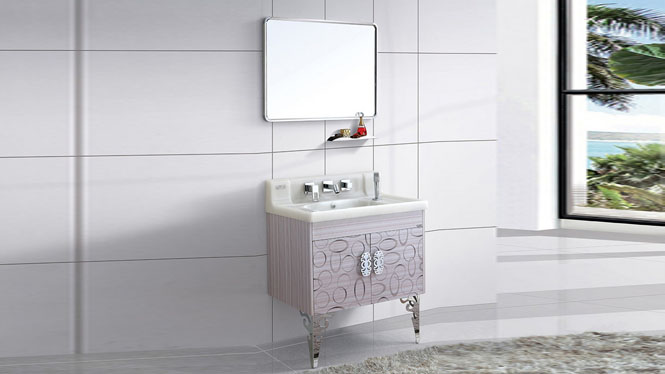 小卫生间浴室落地柜组合 小型卫浴柜洗手盆柜 太空铝洗脸台盆柜800mm WSJ-851