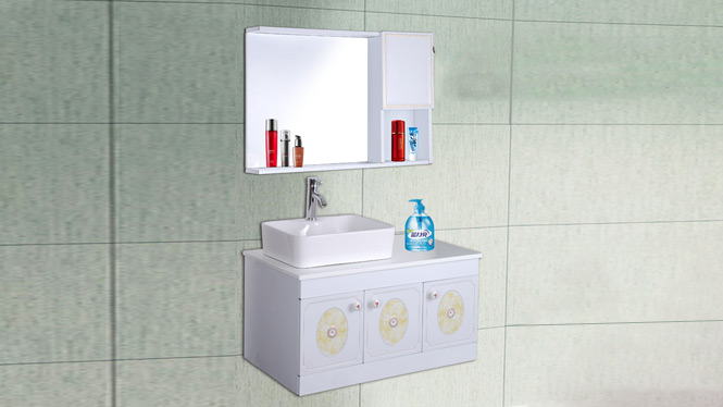 太空铝合金浴室柜吊柜洗手 盆卫生间洗脸盆组合卫浴柜梳洗台AL8003 900mm