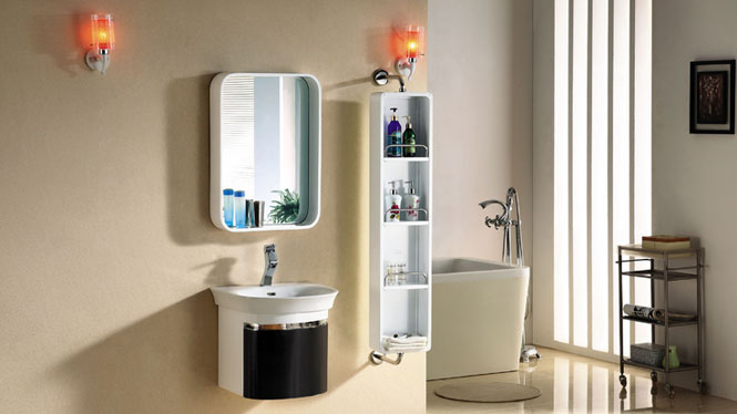 橡木浴室柜吊柜组合挂墙式镜柜实木洗脸盆浴柜现代简约2981 500mm