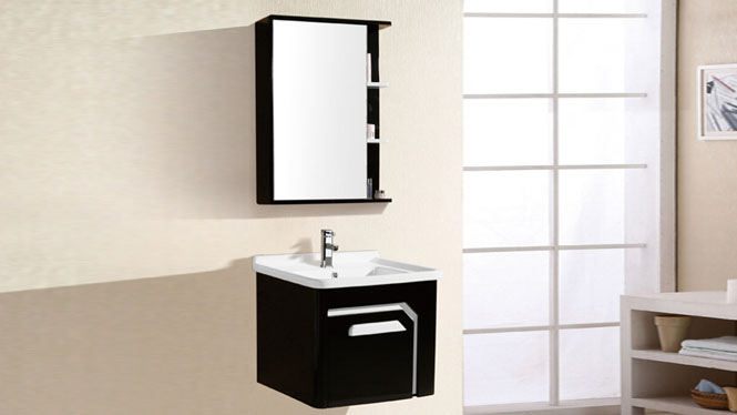 新款热销PVC卫浴柜 洗脸盆浴室柜 卫生间洗簌储物柜6098 600mm