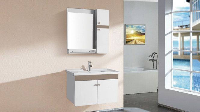 防水浴室柜PVC小户型组合 卫生间挂墙式 洗脸洗手盆吊柜镜柜组合8100 800mm