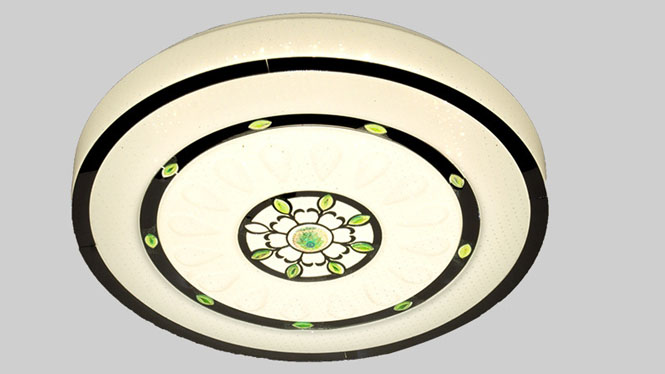 LED吸顶灯简约圆形亚克力客厅灯具卧室灯温馨圆形绿色花语HB008