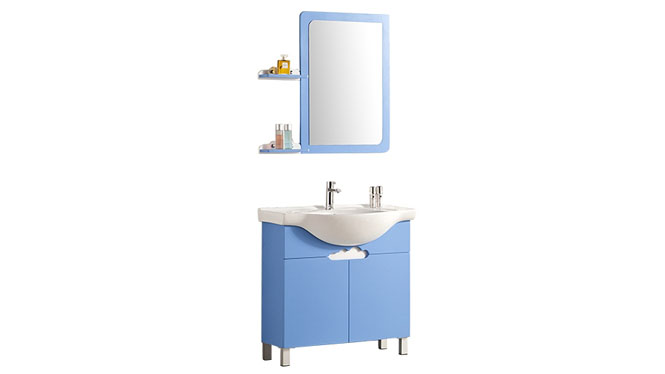 新款时尚实木洗脸盆洗手台浴室柜组合简约现代陶瓷盆卫浴柜YP-807-A 800mm