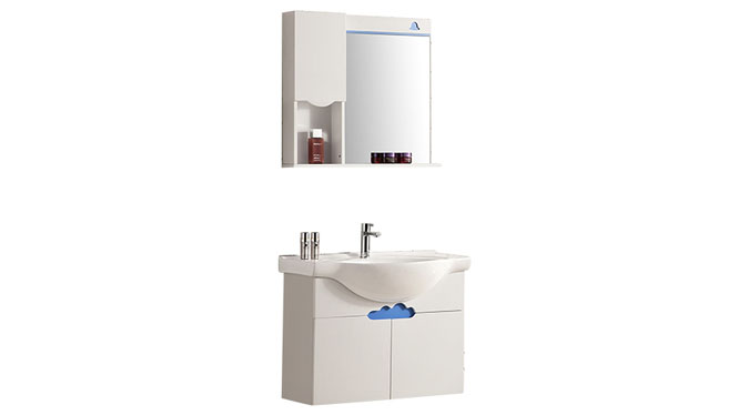 新款时尚实木洗脸盆洗手台浴室柜组合简约现代陶瓷盆卫浴柜YP-807-B 800mm