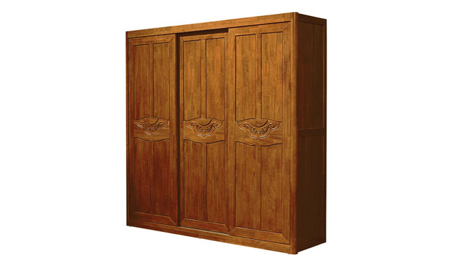 全实木衣柜 实用衣柜 卧室套房系列 三门推拉衣柜F923
