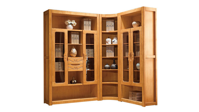新中式实木组合书柜 进口橡木书台书椅组合书房成套家具F606